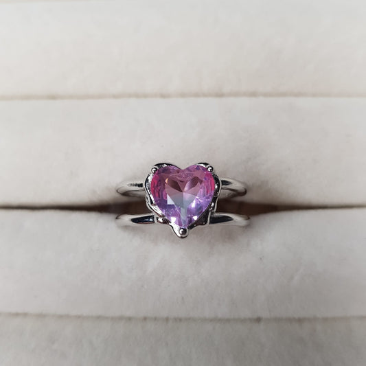 Ring Dripping Heart Violet-Blue
