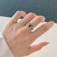 Ring Crystal Bow Forest Green