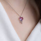 Necklace Dripping Heart Violet-Blue