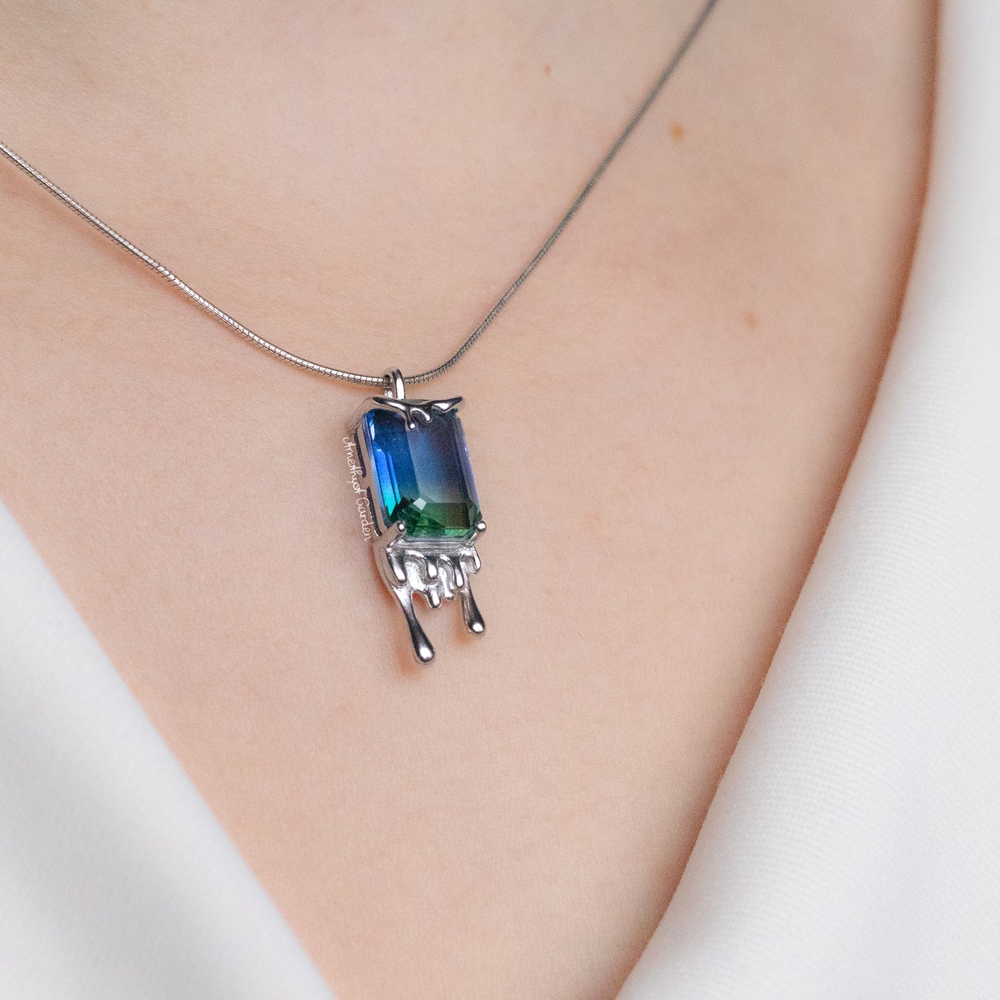 Necklace Dripping Ice Cream Blue-Green