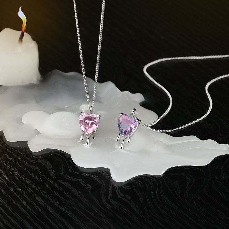 Kette Dripping Heart Violet-Blue