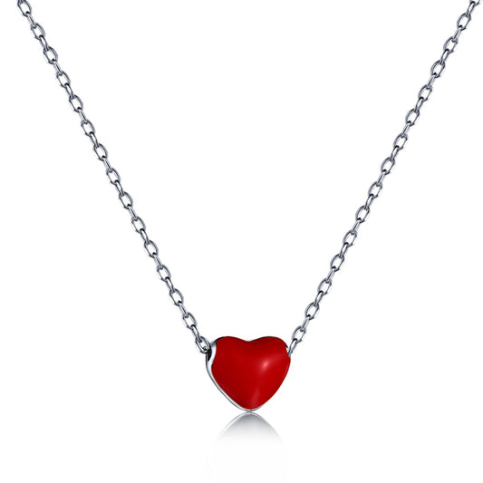 Chain heart cherry red