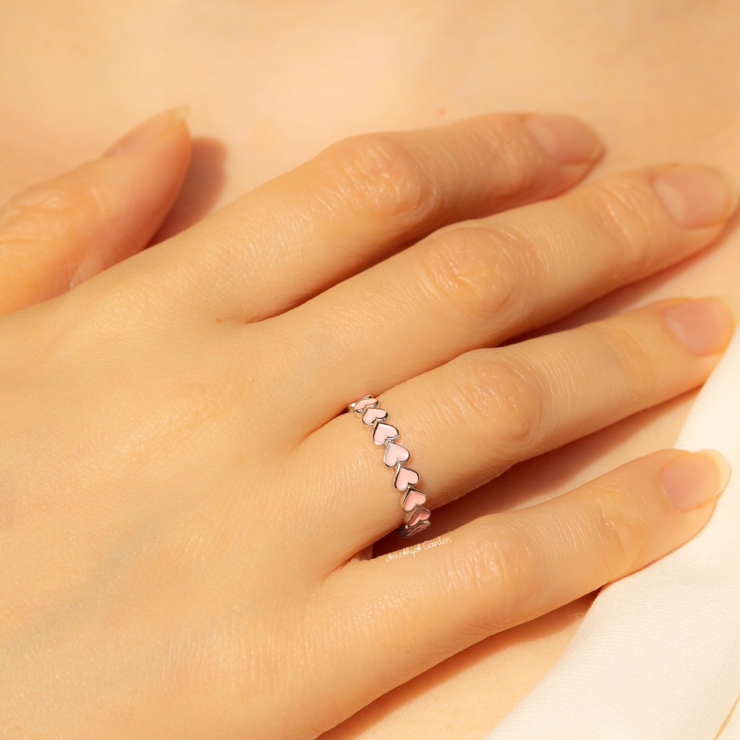 Ring Pink Hearts