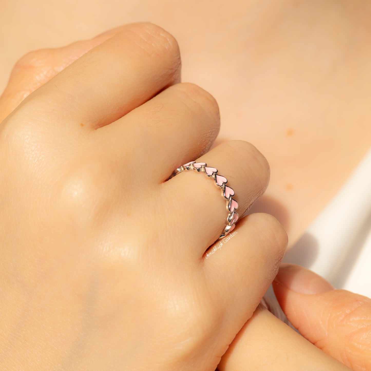 Ring Pink Hearts