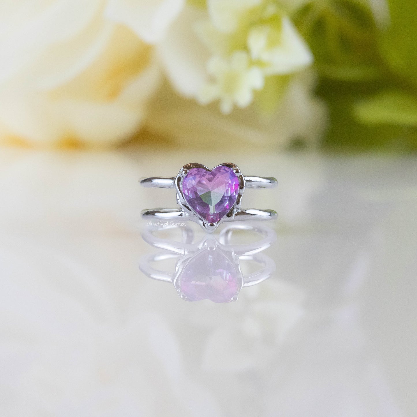 Ring Liquid Silver Violett