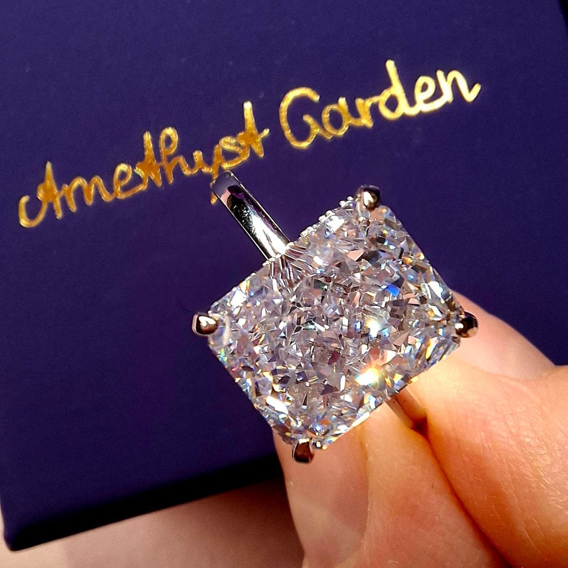 Silver Rings Devon Ring Devon Crystal White – Amethyst Garden