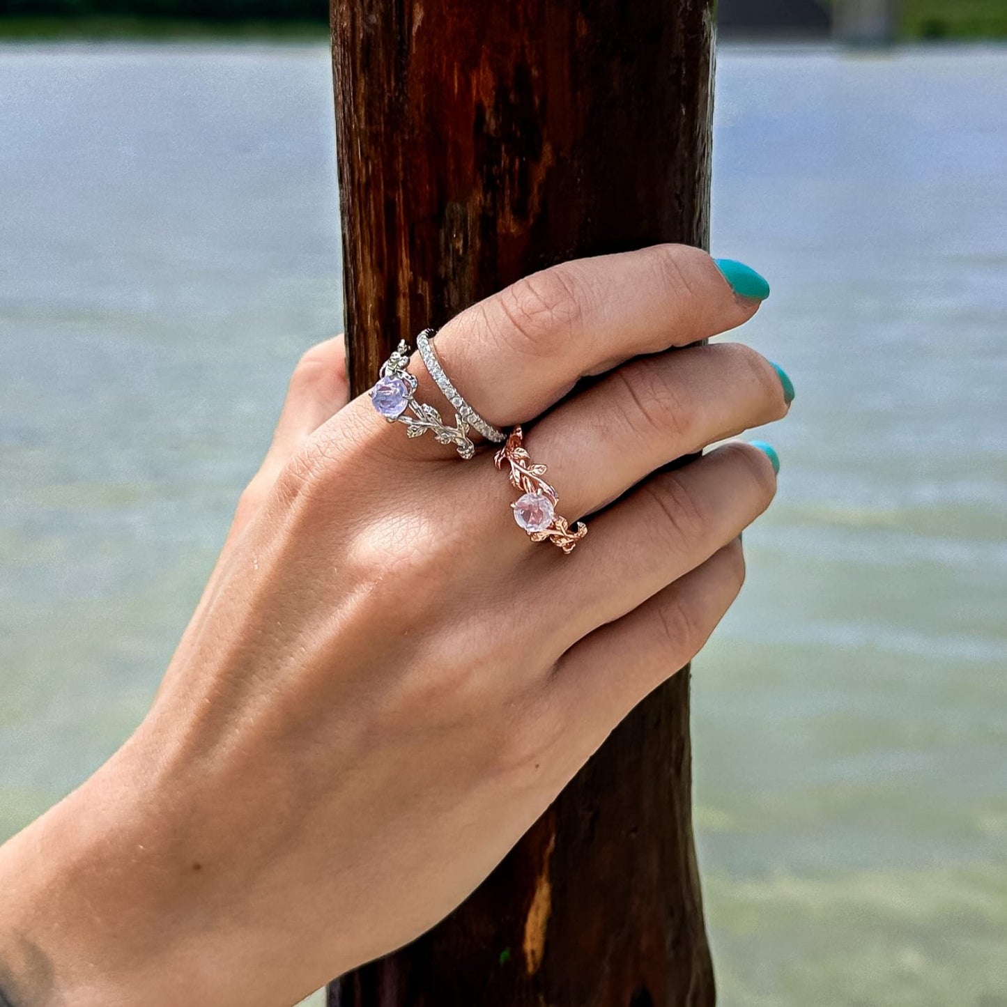 Ring Amethyst Garden_ Rosévergoldet- Lavender
